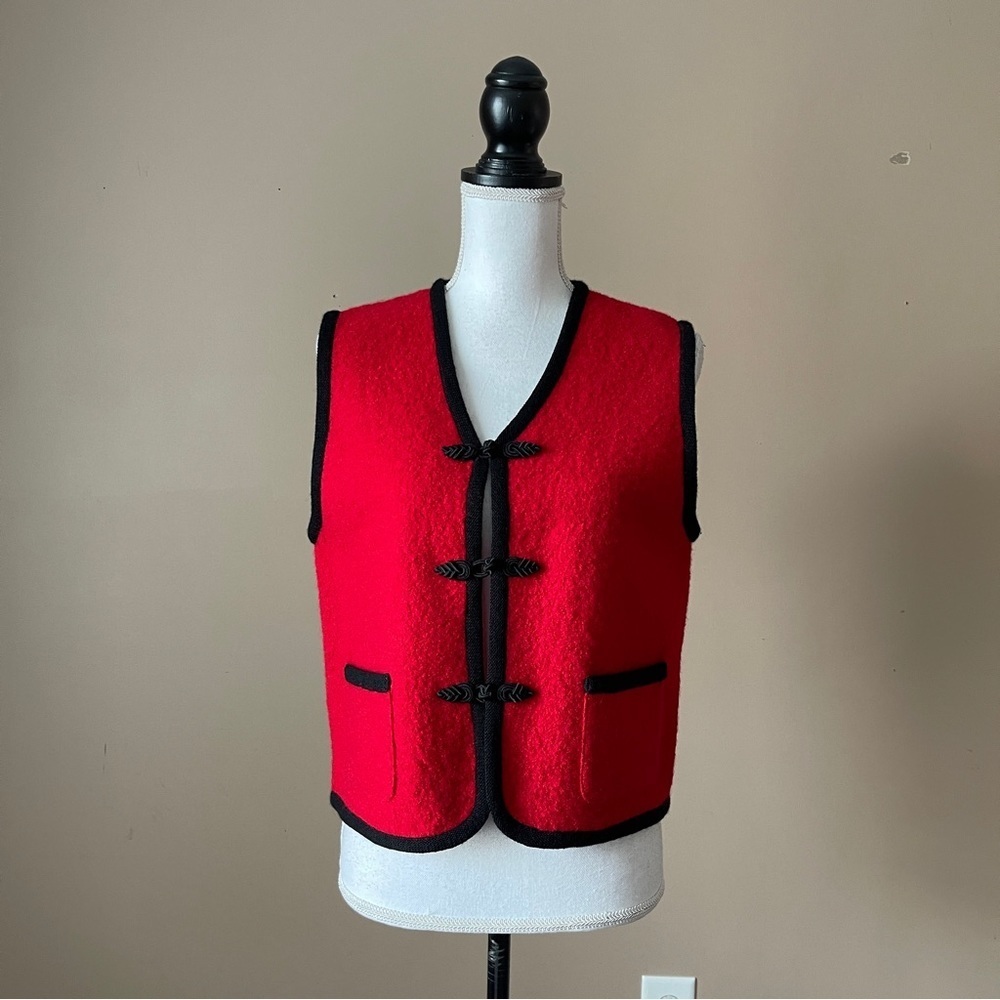 HERMAN GEIST | Red Wool Vest Sz S